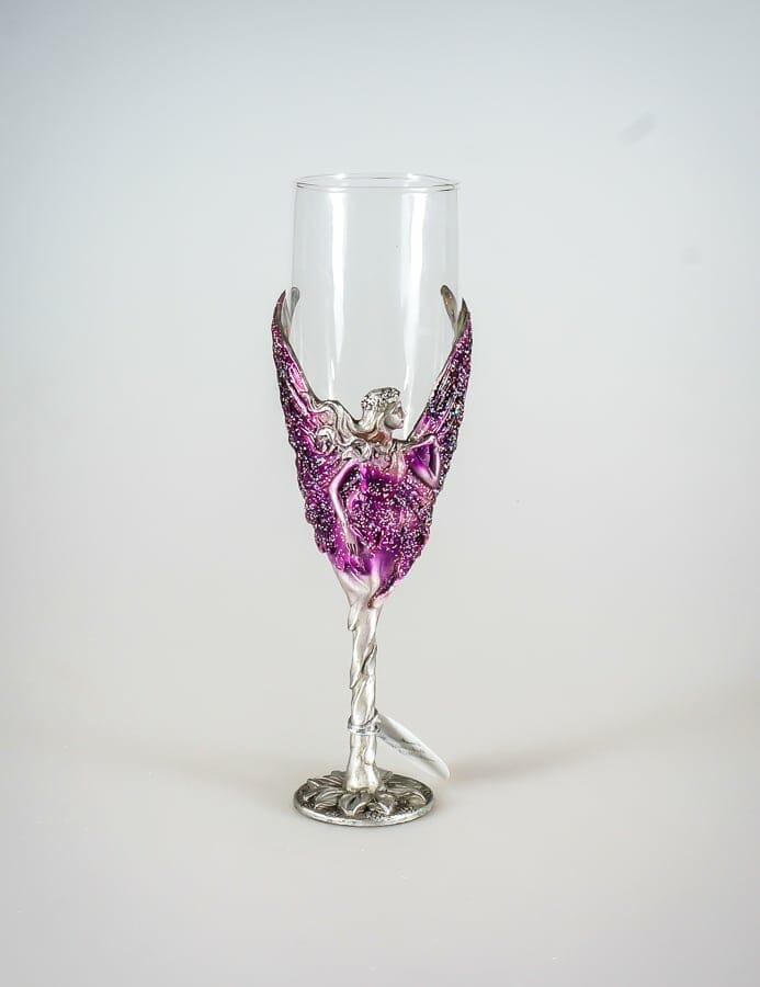 Purple Fairy Champagne Flute