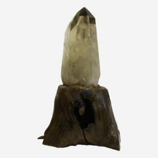 Citrine Pillar - Yellow Crystal - With wooden stand