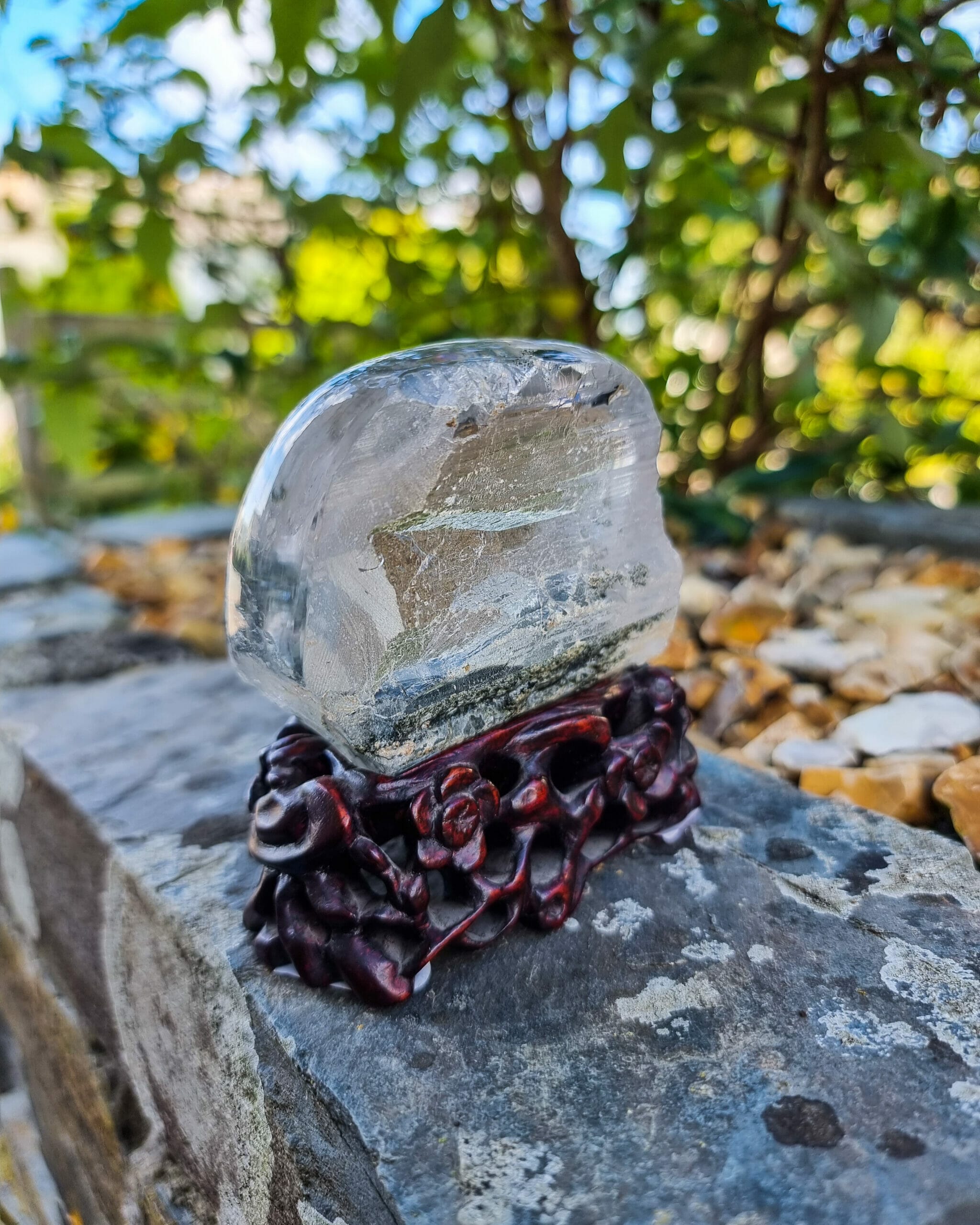 Quartz Crystal With Chlorite and Goethite Inclusion - Image 2
