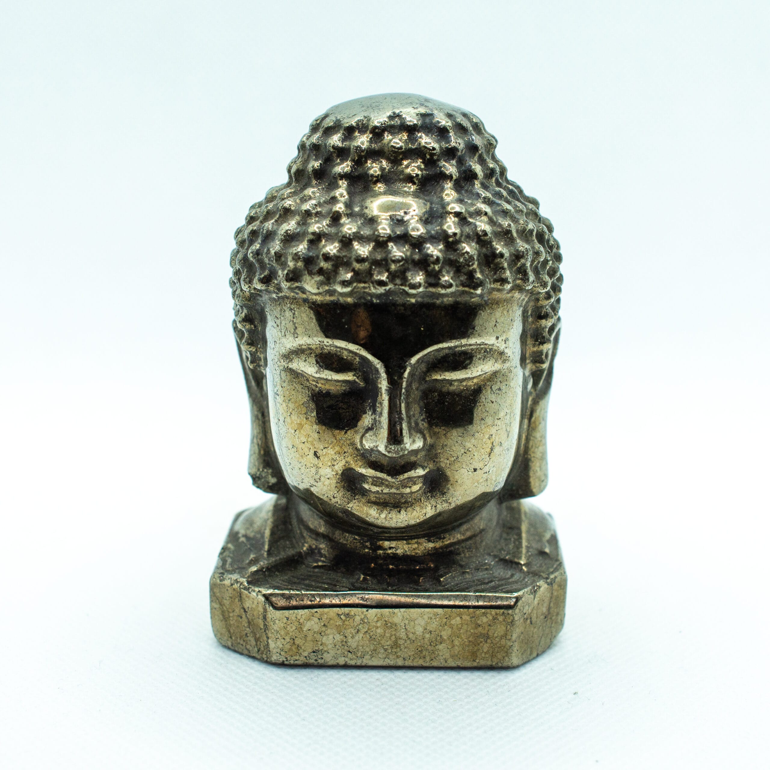 Buddha Head Sculpture - Pyrite - Gifts of St Nectan